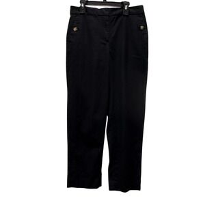 J. Crew Black Cropped Linen Pants Size 6 Trousers Career Casual Women's